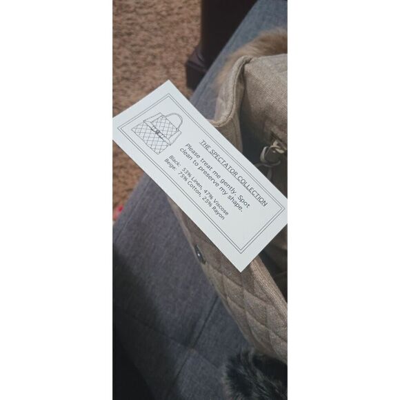 Vera Bradley Top Handle Bag Purse. Tan Linen. NEW. Spectator Collection - Picture 7 of 9